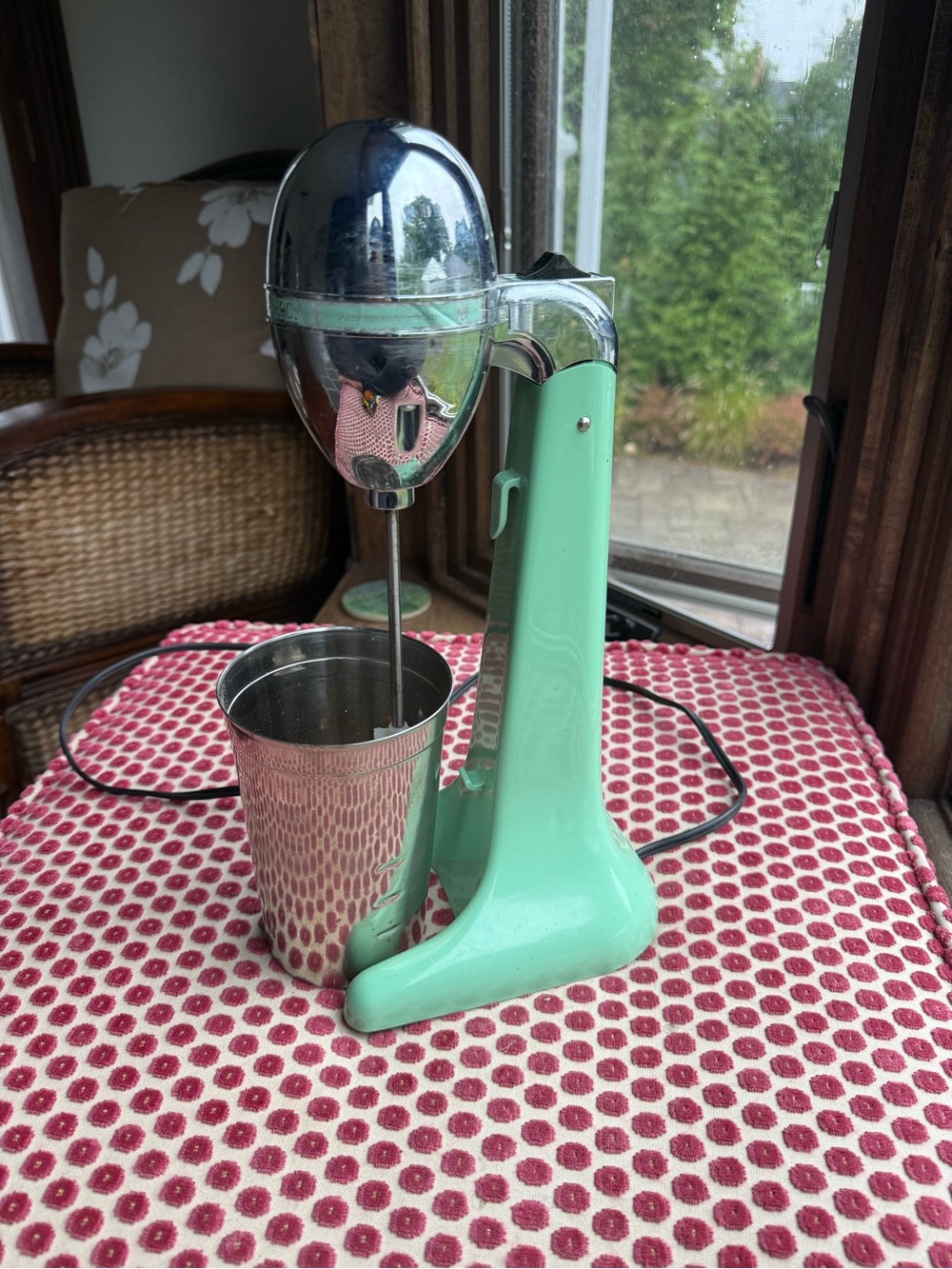 Hamilton Beach Mint Green Retro Drink Mixer with Stainless Steel Cup